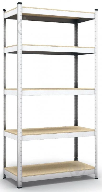 Стелаж 2000x1000x500 мм Меткас Бюджет сірий ДСП полиці 5 шт. цинкований (40504616)